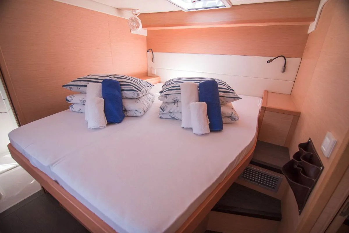 Cabin on Costabella , a Lagoon 52 F catamaran at Seychelles, Eden Island Marina, Seychelles
