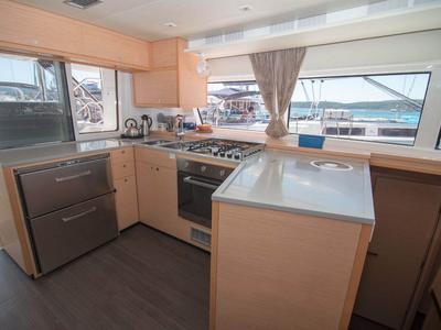 Galley of Costabella , a Lagoon 52 F catamaran at Seychelles, Eden Island Marina, Seychelles