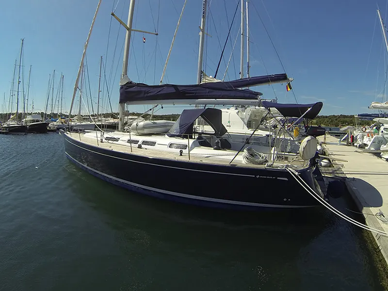 Salon of Pingala, a Cantiere Del Pardo (Grand Soleil) Grand Soleil 45 sailboat at Grad Šibenik, Croatia