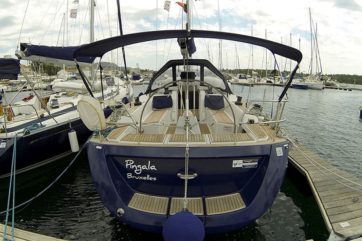 Exterior view of Pingala, a Cantiere Del Pardo (Grand Soleil) Grand Soleil 45 sailboat at Grad Šibenik, Croatia