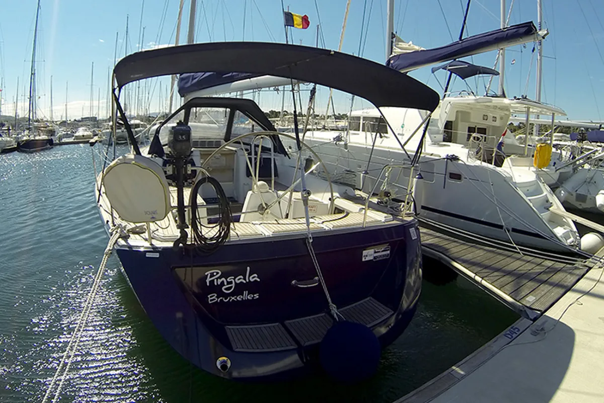 Exterior view of Pingala, a Cantiere Del Pardo (Grand Soleil) Grand Soleil 45 sailboat at Grad Šibenik, Croatia