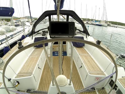Cockpit of Pingala, a Cantiere Del Pardo (Grand Soleil) Grand Soleil 45 sailboat at Grad Šibenik, Croatia