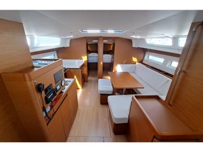 Salon of Mirrmurr, a Jeanneau Sun Odyssey 490 sailboat at Grad Kaštela, Croatia