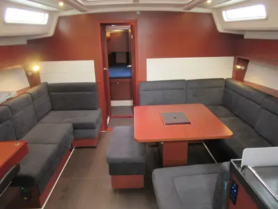 Salon of FIFTEEN, a Hanse Yachts Hanse 458 sailboat at Fisksätra, Sweden