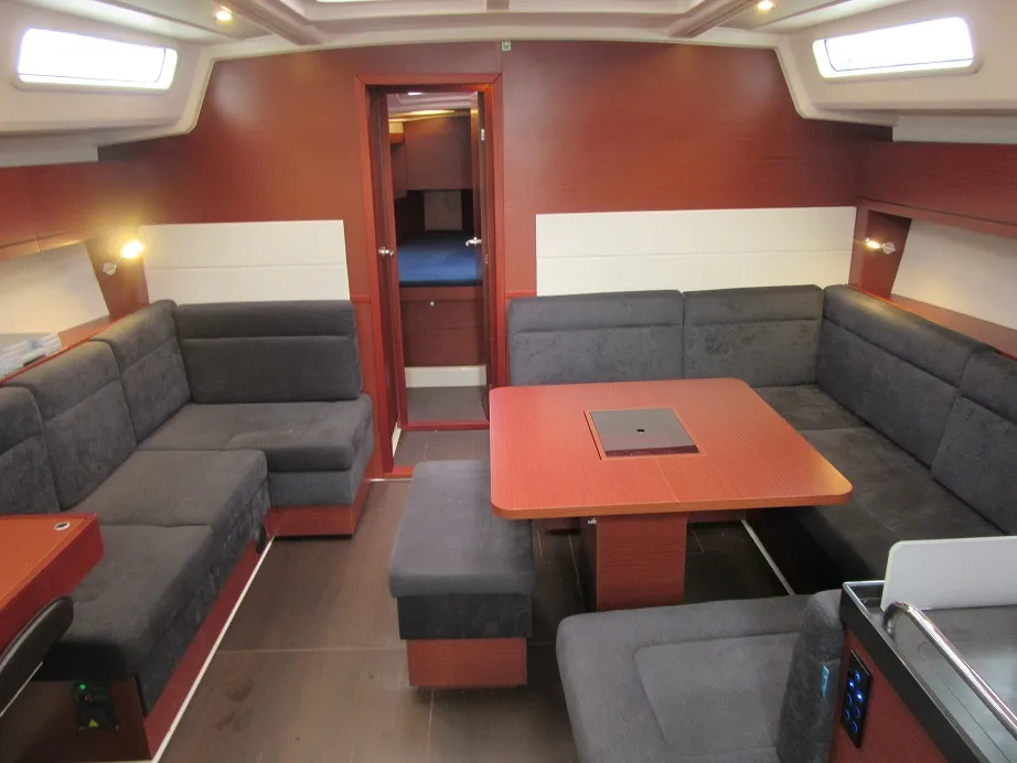 Salon of FIFTEEN, a Hanse Yachts Hanse 458 sailboat at Fisksätra, Sweden
