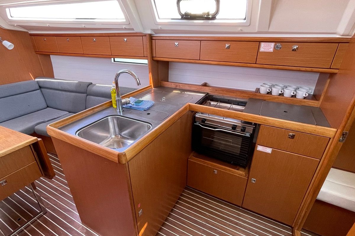 Galley of Julia, a Bavaria Cruiser 37 sailboat at Općina Sukošan, Croatia