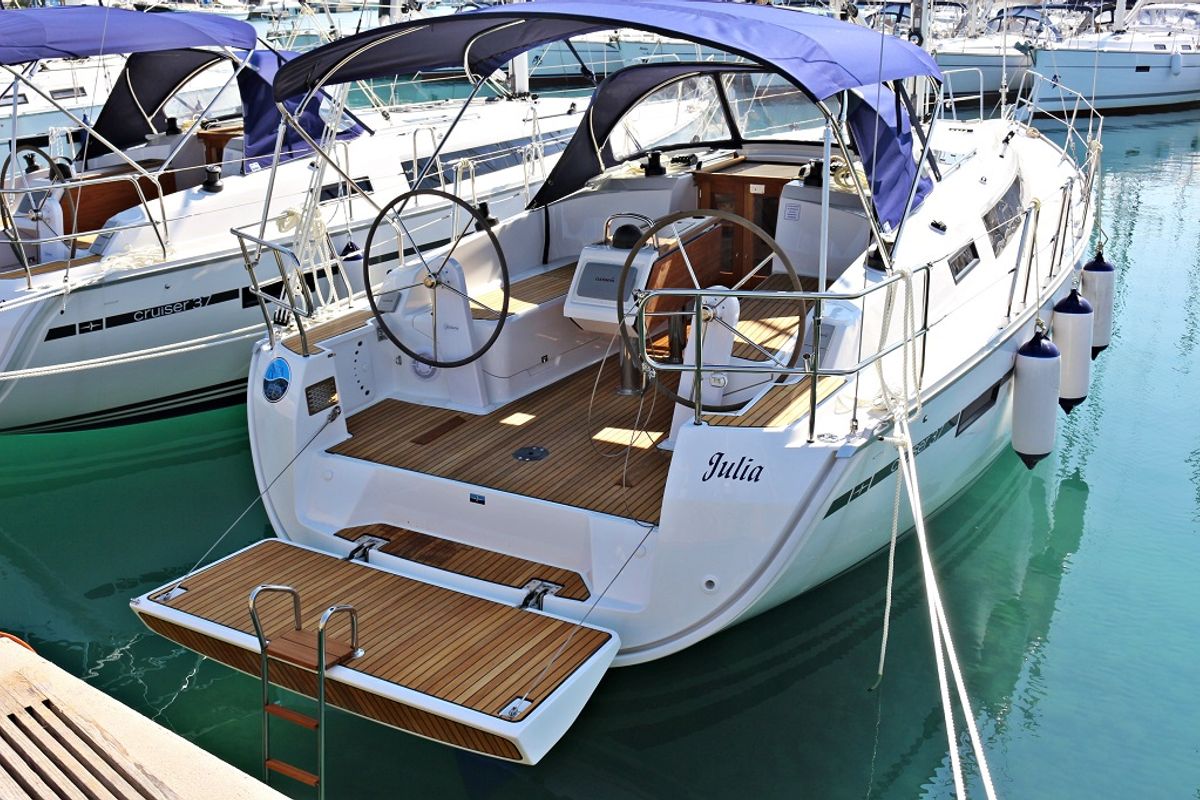 Cockpit of Julia, a Bavaria Cruiser 37 sailboat at Općina Sukošan, Croatia