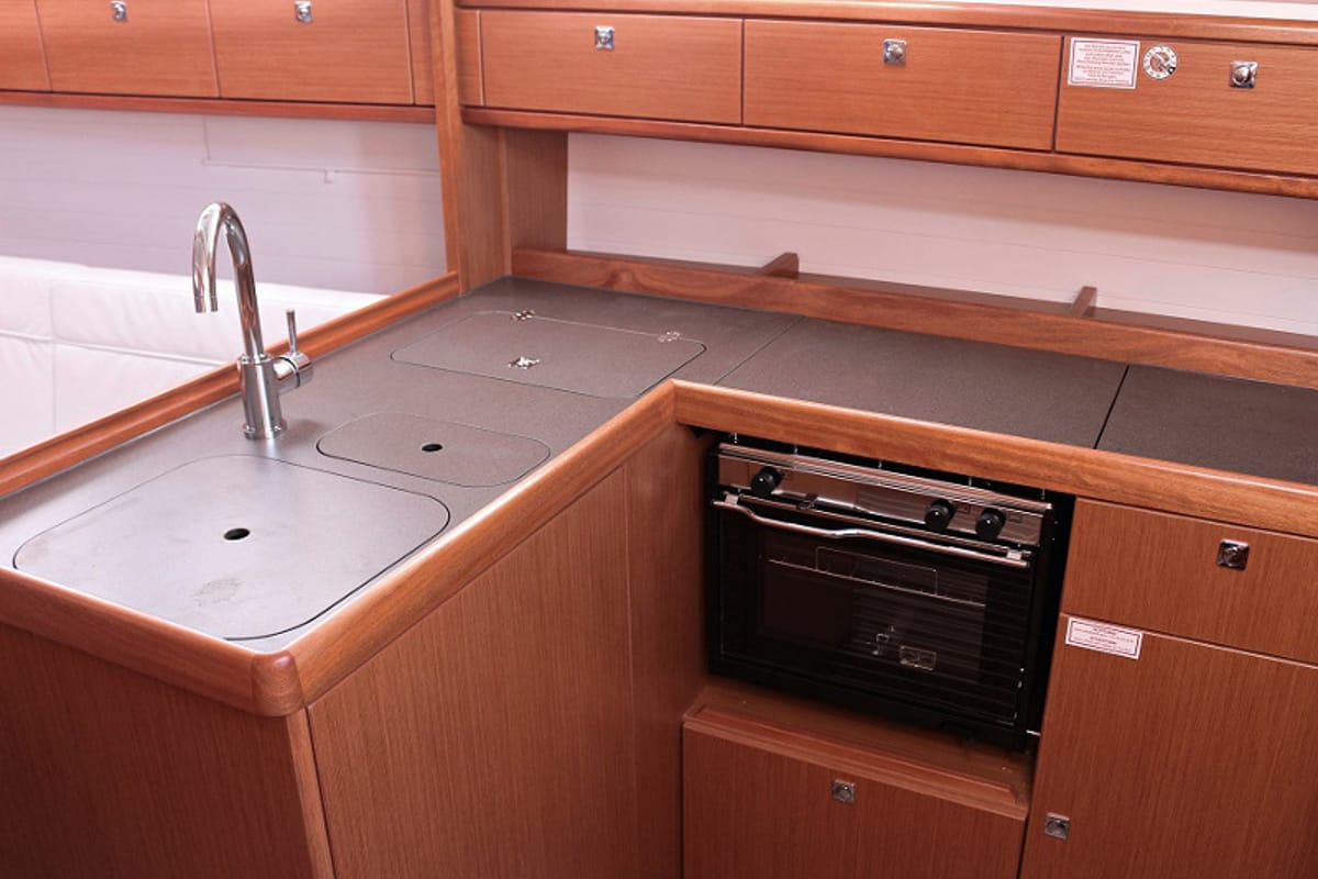 Galley of Julia, a Bavaria Cruiser 37 sailboat at Općina Sukošan, Croatia