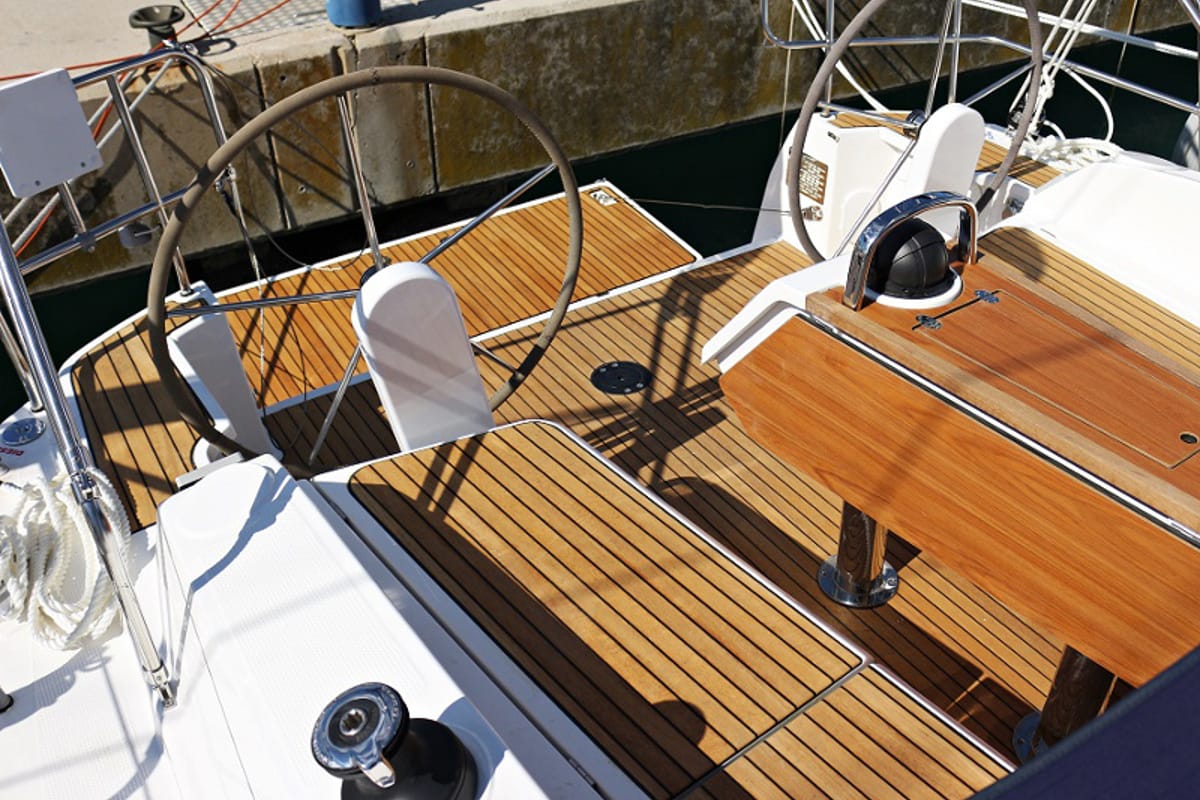 Cockpit of Julia, a Bavaria Cruiser 37 sailboat at Općina Sukošan, Croatia
