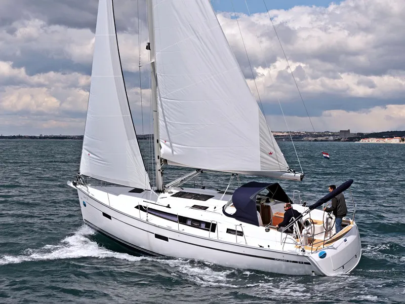 Exterior view of Julia, a Bavaria Cruiser 37 sailboat at Općina Sukošan, Croatia