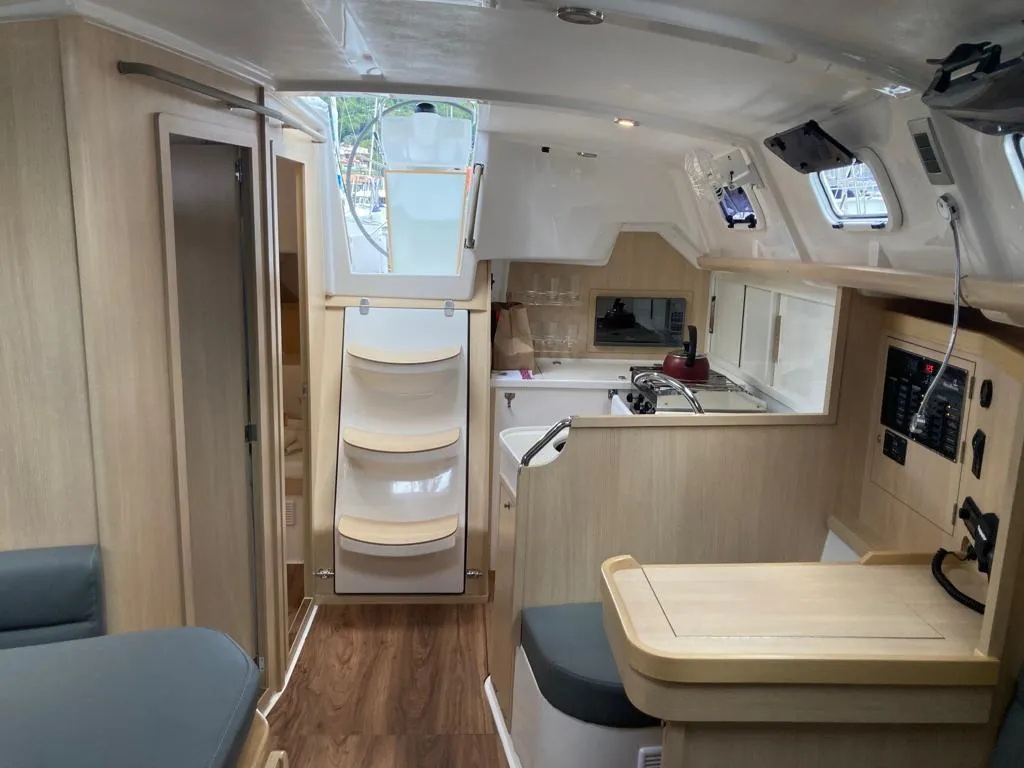 Galley of Ziriguidum, a Delta 365 sailboat at Paraty, Brazil