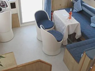 Salon of Calypso - Comfort 5, a Cygnet Calypso motorboat at Portiragnes, France