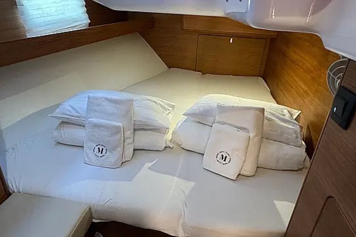 Cabin on Ziggy, a Elan Impression 45.1 sailboat at Grad Trogir, Croatia