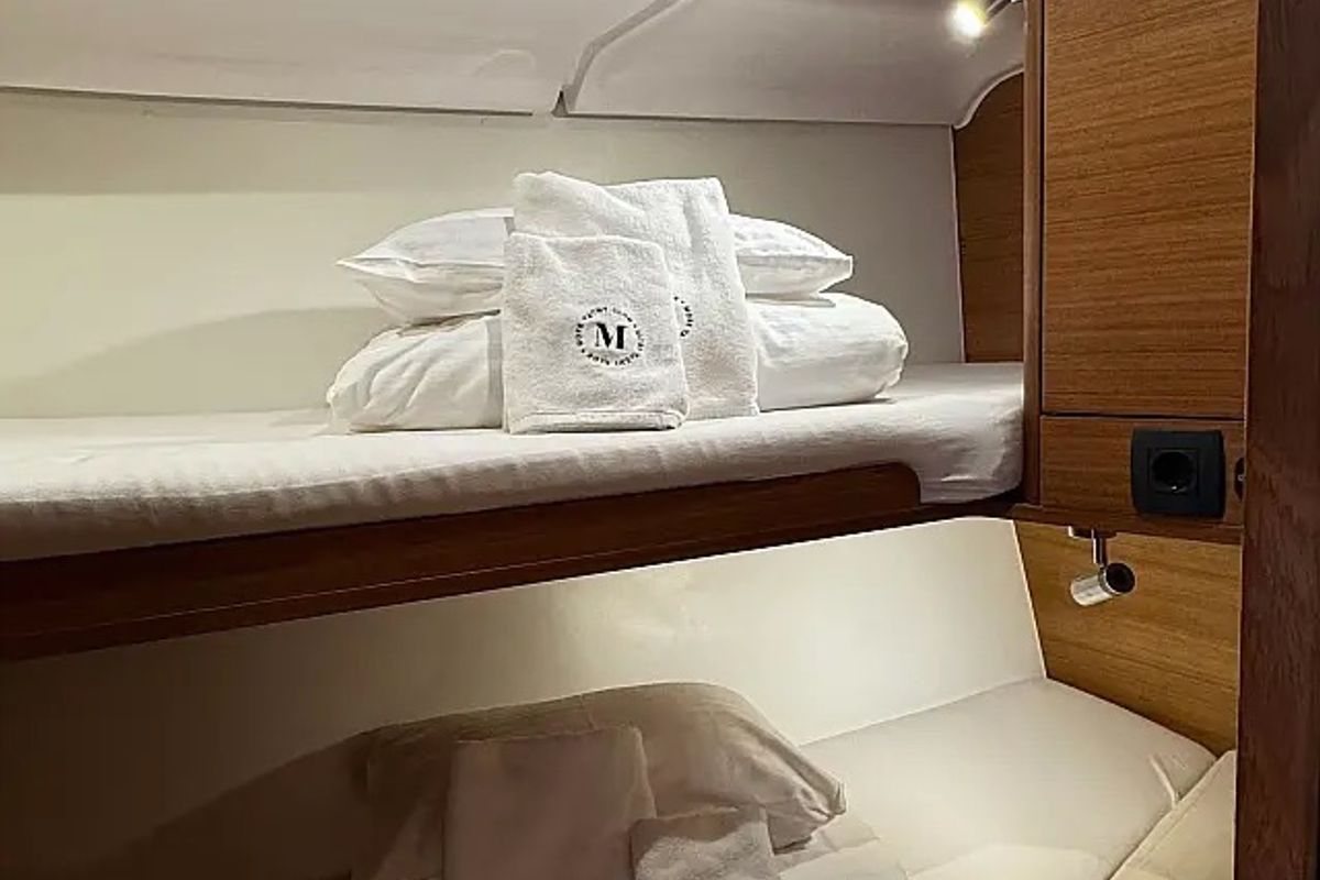 Cabin on Ziggy, a Elan Impression 45.1 sailboat at Grad Trogir, Croatia