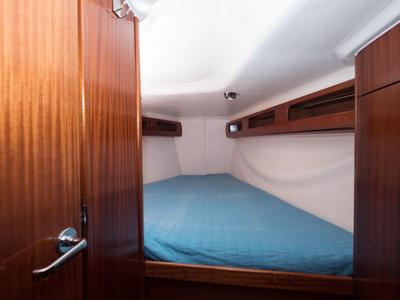 Cabin on ARTIX, a Bavaria 38 Match sailboat at Rosignano Solvay, Italy