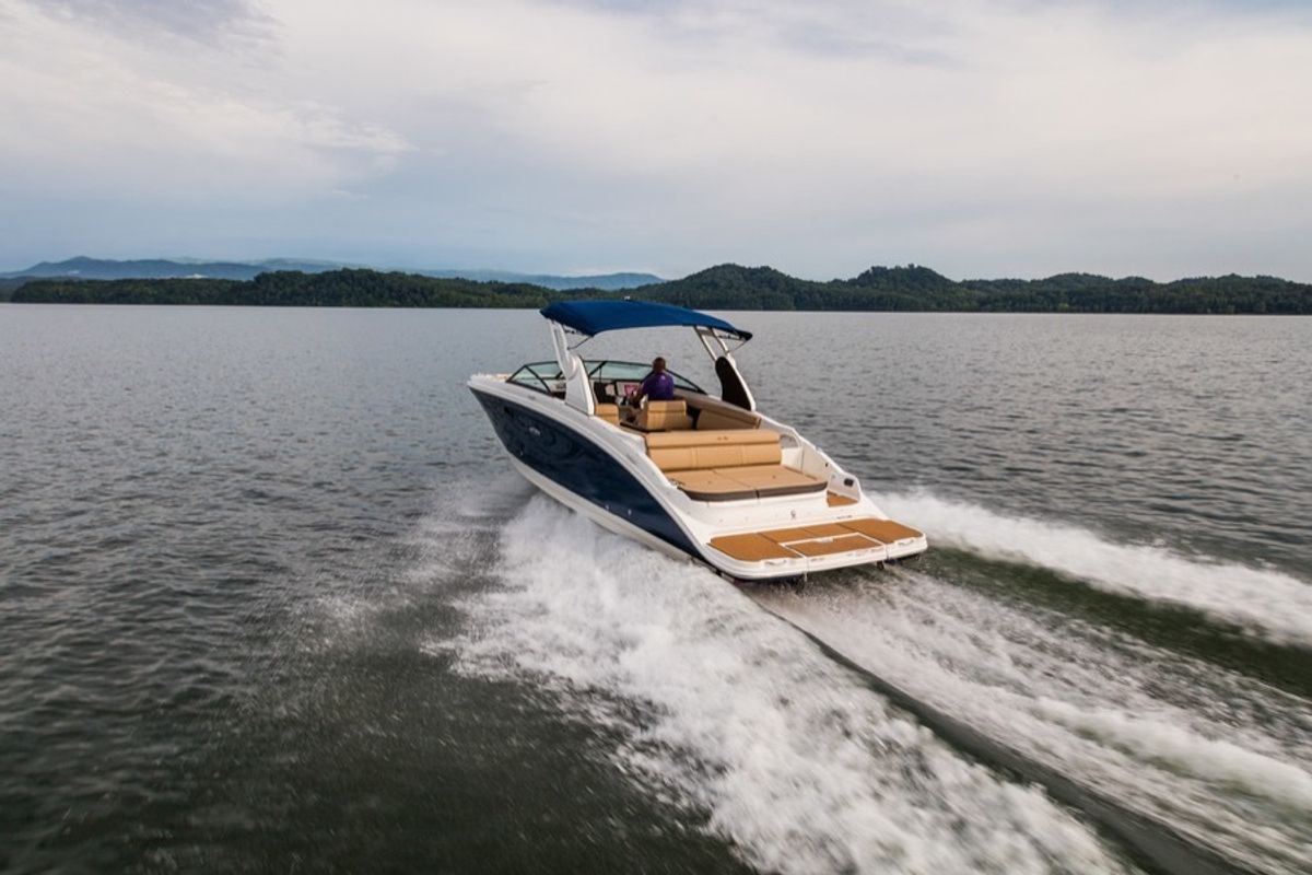 Exterior view of Happy Hours, a Sea Ray Boats Sea Ray SDX 270 motorboat at Tribunj, Croatia