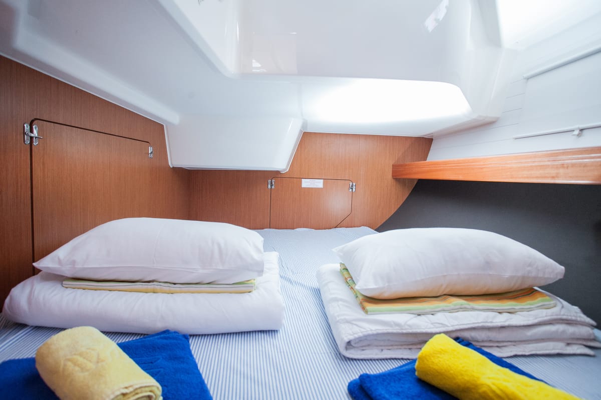 Head on Fantasy, a Bavaria Cruiser 51 sailboat at Split, Croatia