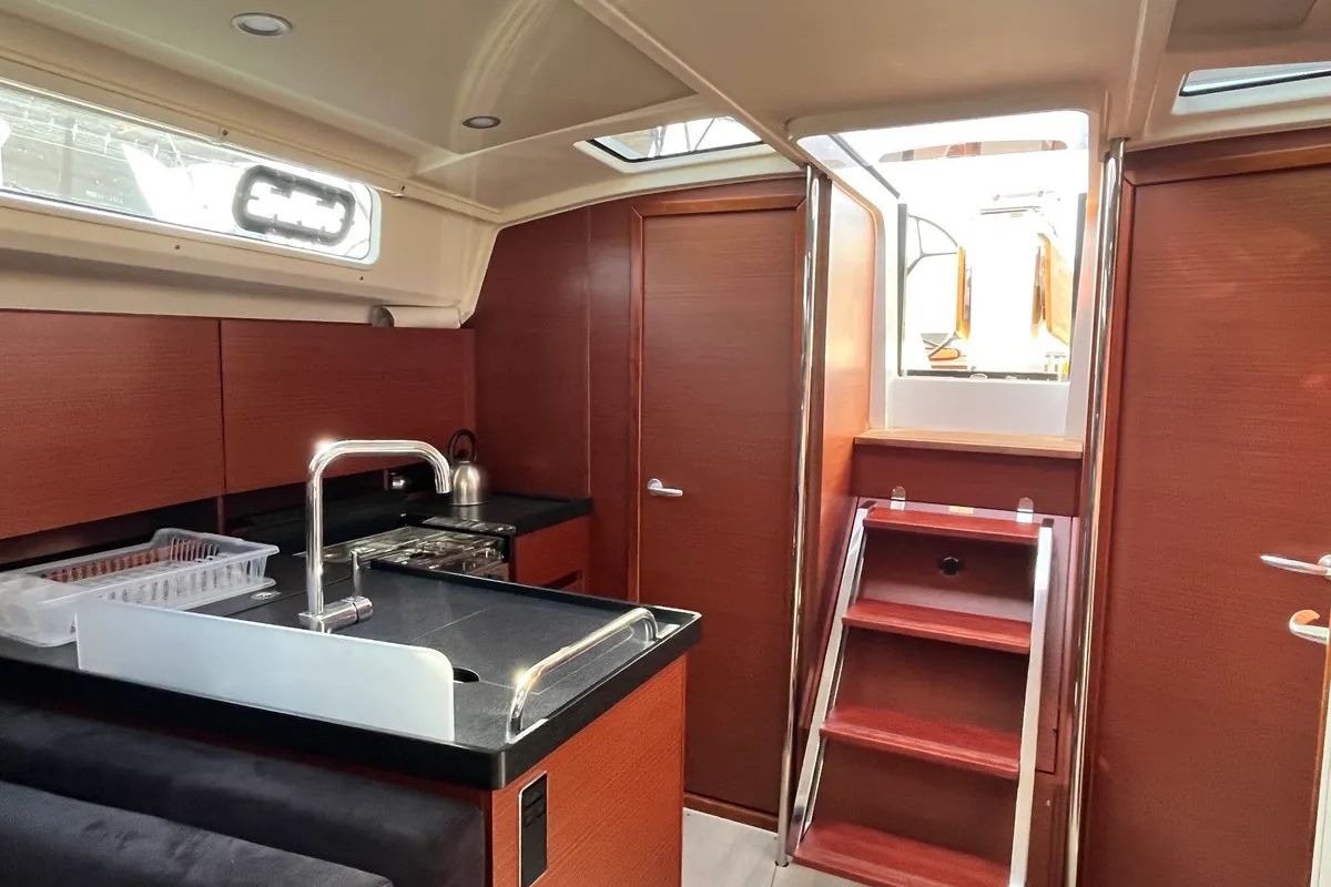 Galley of Chrisama, a Hanse Yachts Hanse 418 sailboat at Kavala, Greece