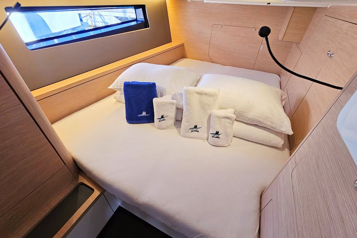 Cabin on Presto, a Dufour 44 sailboat at Grad Kaštela, Croatia