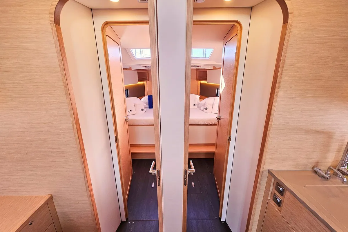 Cabin on Presto, a Dufour 44 sailboat at Grad Kaštela, Croatia