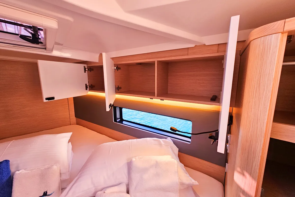 Cabin on Presto, a Dufour 44 sailboat at Grad Kaštela, Croatia