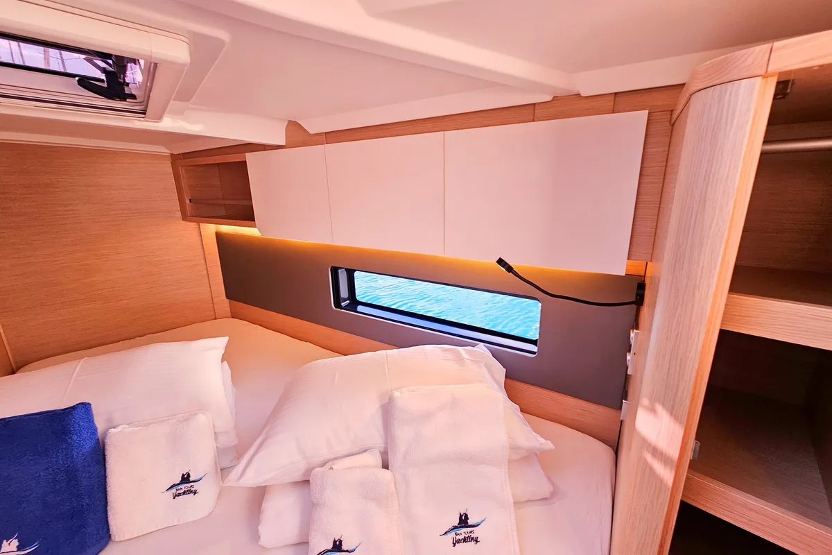 Cabin on Presto, a Dufour 44 sailboat at Grad Kaštela, Croatia