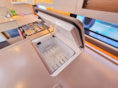 Galley of Presto, a Dufour 44 sailboat at Grad Kaštela, Croatia