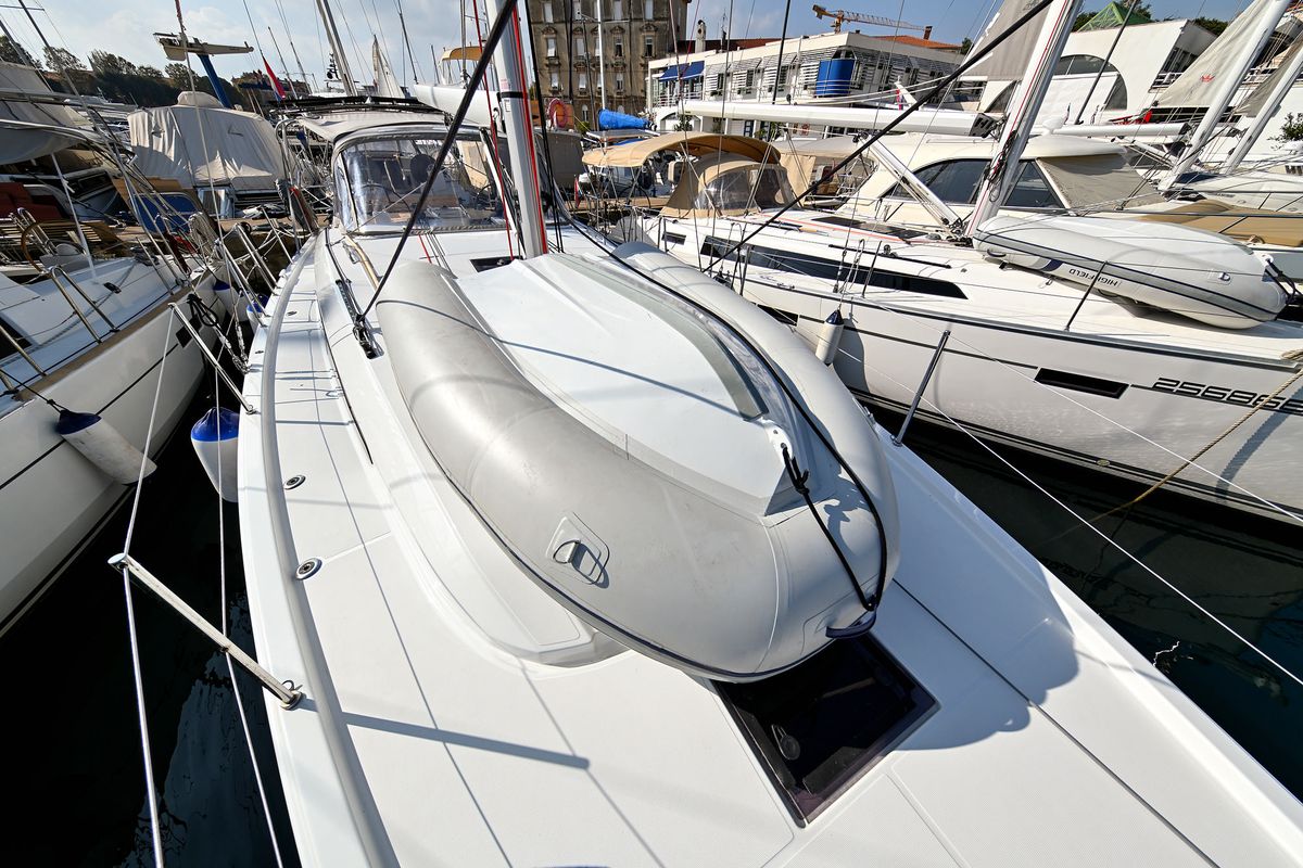 Exterior view of Orion, a Beneteau Oceanis 40.1 sailboat at Zadar, Croatia