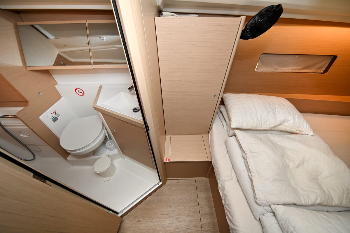 Head on Orion, a Beneteau Oceanis 40.1 sailboat at Zadar, Croatia