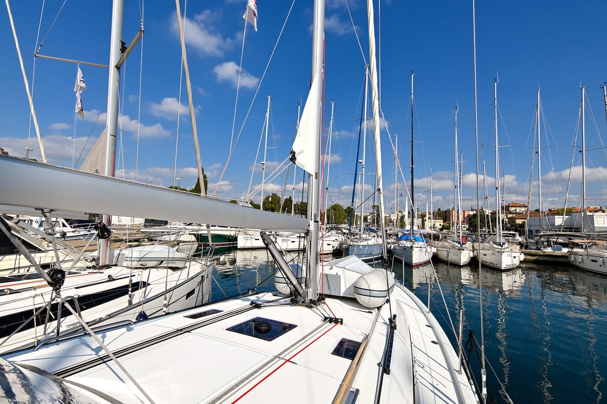 Deck of Orion, a Beneteau Oceanis 40.1 sailboat at Zadar, Croatia