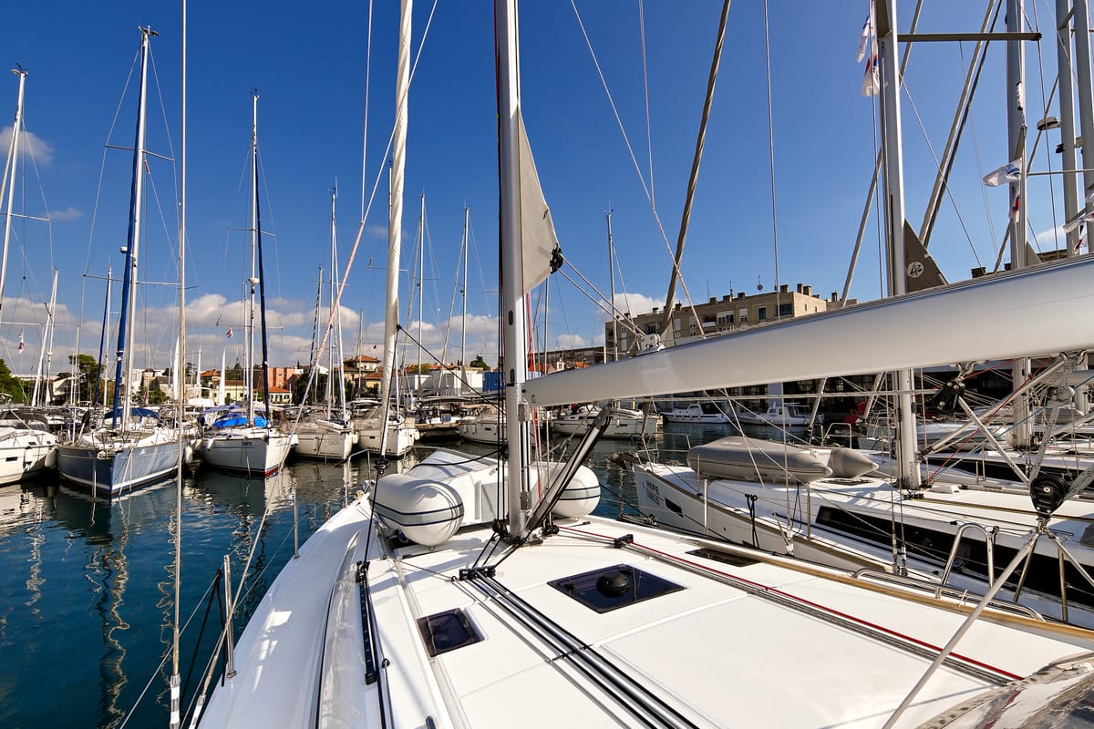 Exterior view of Orion, a Beneteau Oceanis 40.1 sailboat at Zadar, Croatia