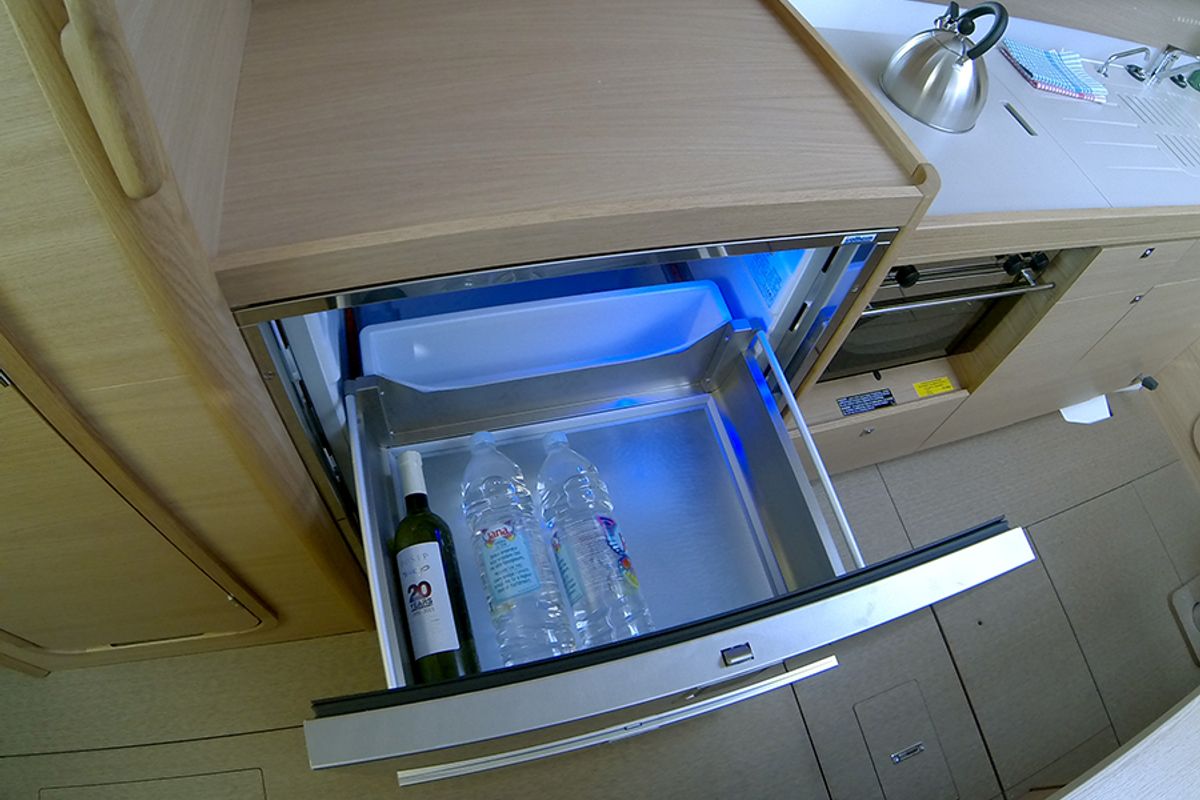 Galley of Major Tom, a Dufour 382 GL sailboat at Grad Šibenik, Croatia