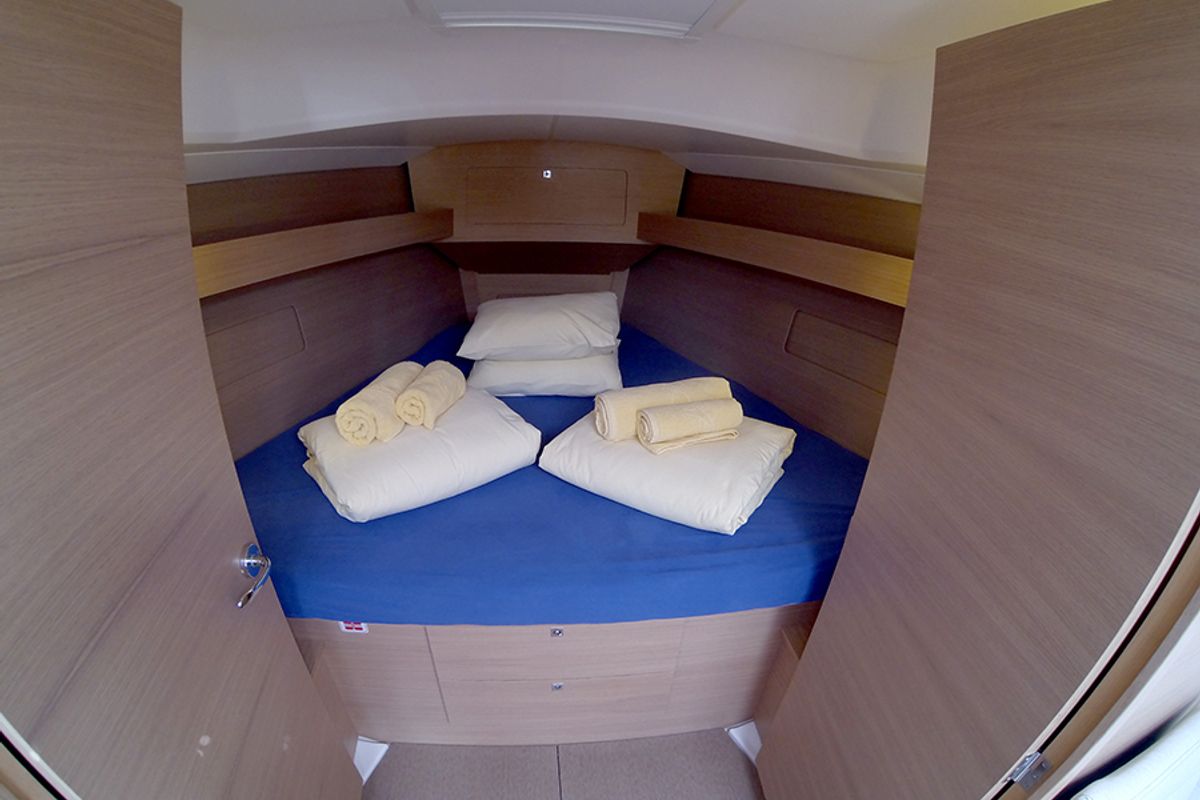 Cabin on Major Tom, a Dufour 382 GL sailboat at Grad Šibenik, Croatia