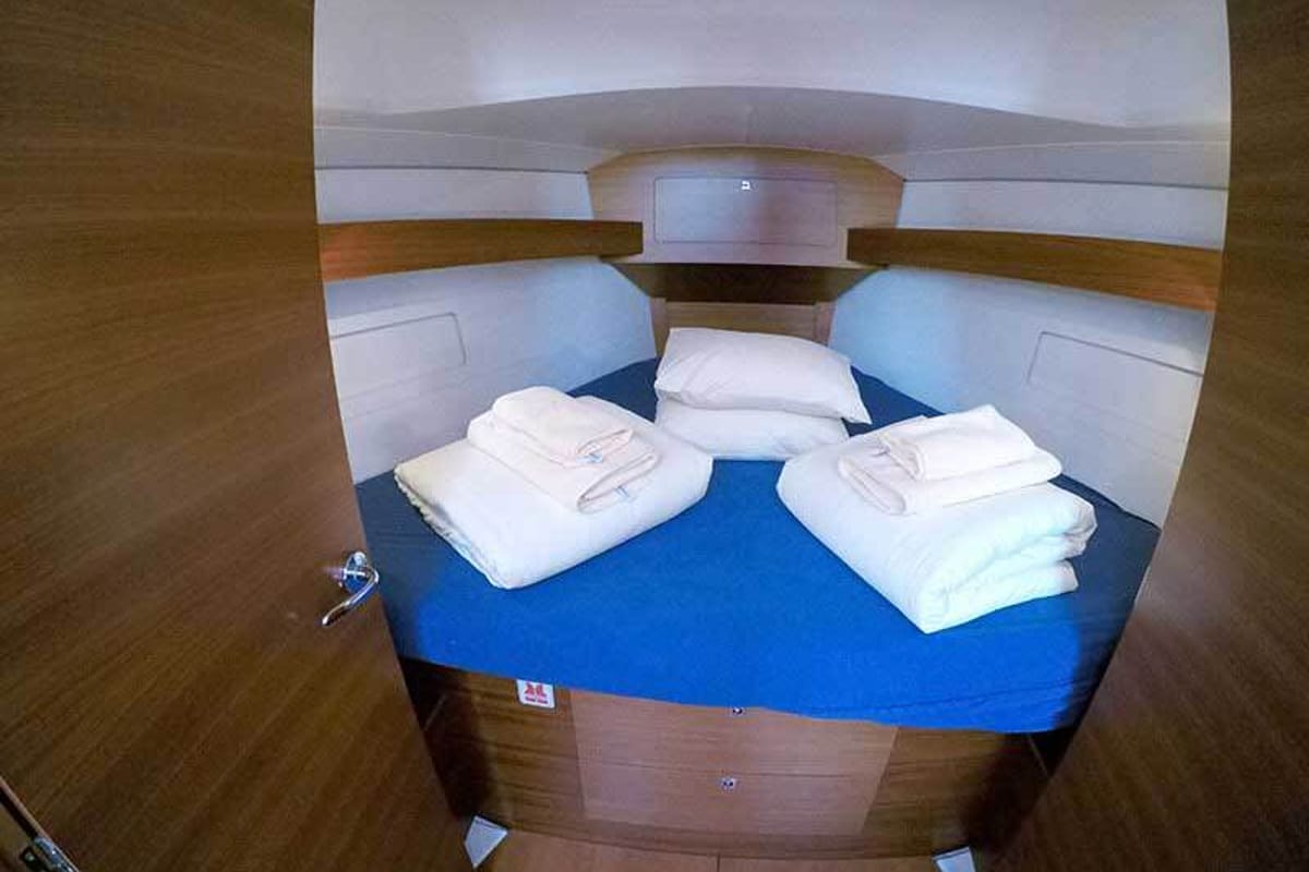 Cabin on Major Tom, a Dufour 382 GL sailboat at Grad Šibenik, Croatia