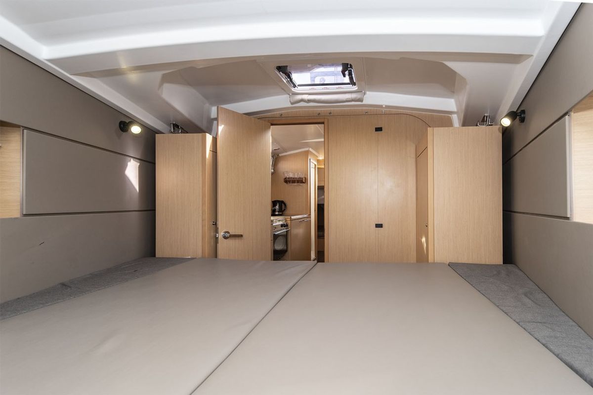 Cabin on MOIN, a Beneteau Oceanis 38 sailboat at Port de Pollença, Spain