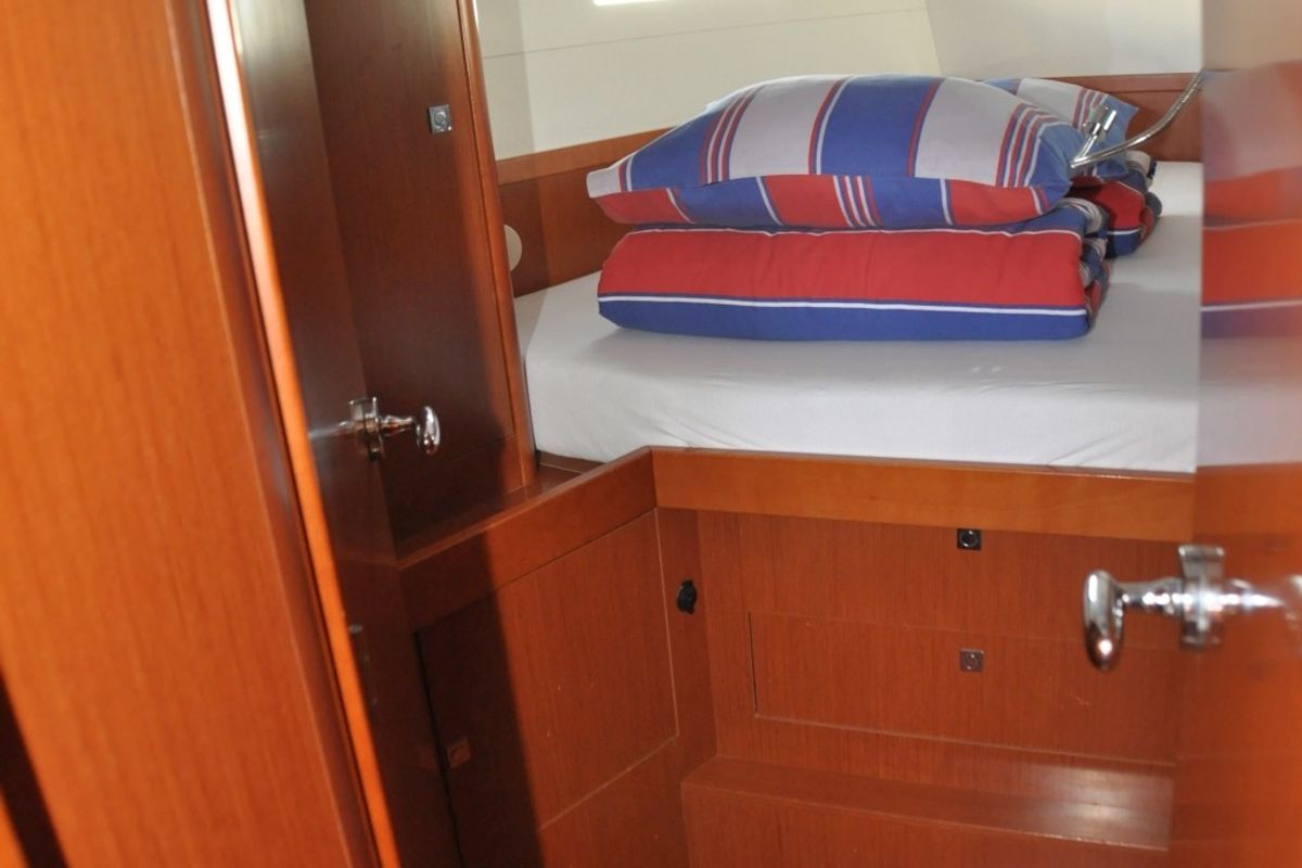 Cabin on Cheeky Lady, a Beneteau Oceanis 48 sailboat at Punat, Croatia