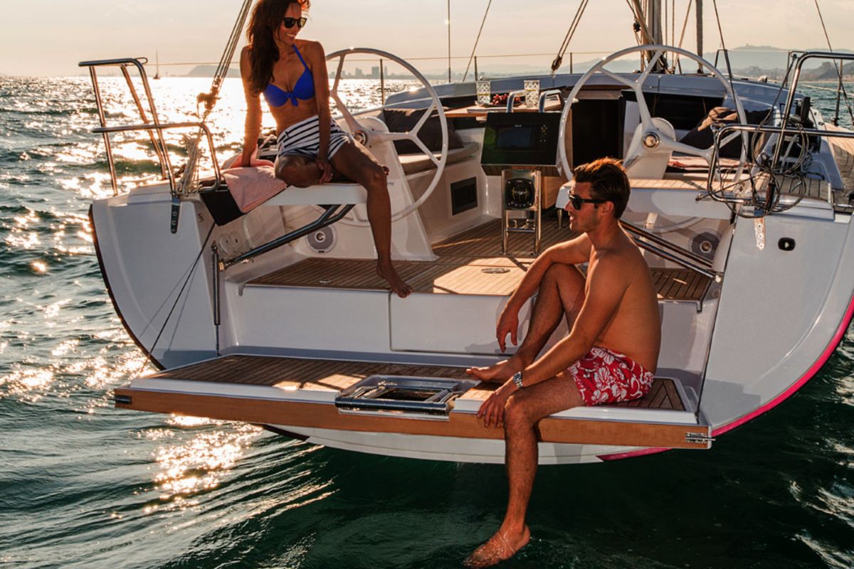 Deck of Jolana, a Hanse Yachts Hanse 388 sailboat at Dubrovnik, Croatia