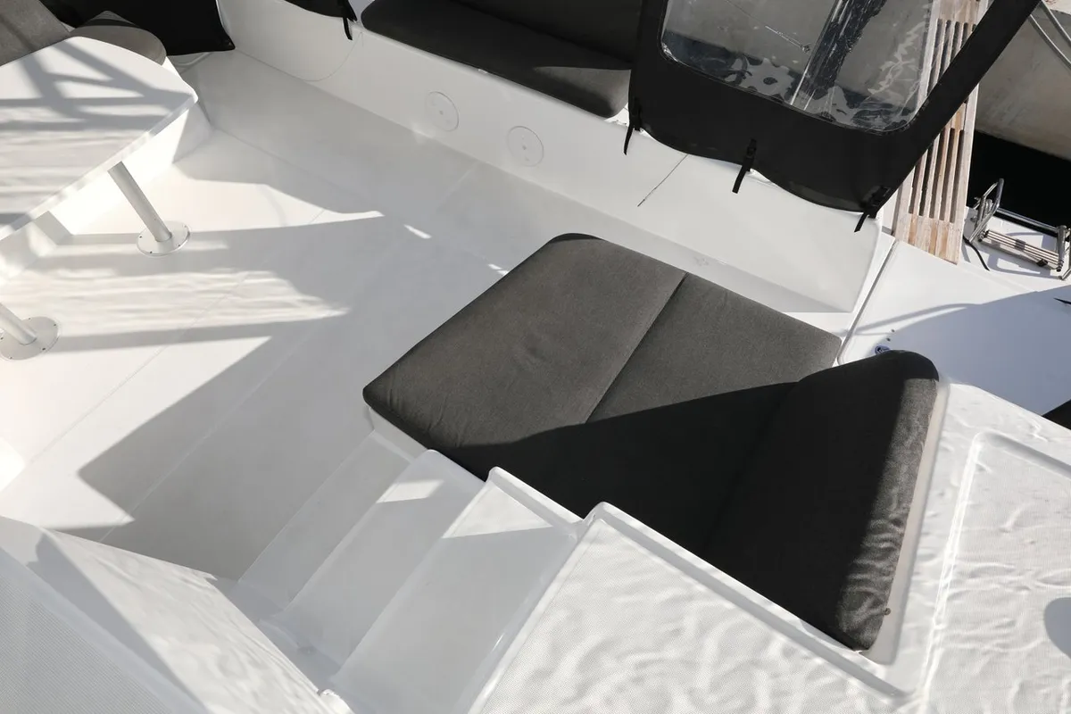 Deck of Madre Perla, a Lagoon 42 catamaran at Općina Sukošan, Croatia