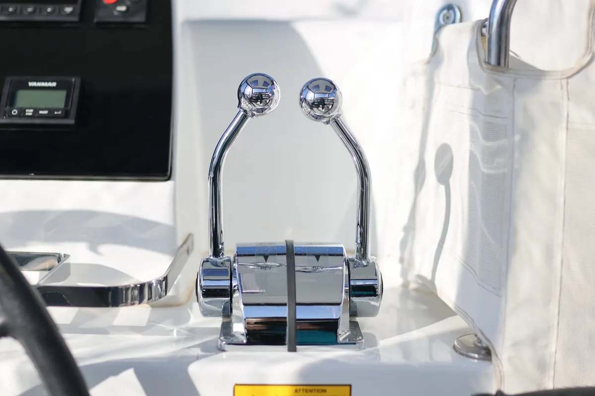 Cockpit of Madre Perla, a Lagoon 42 catamaran at Općina Sukošan, Croatia