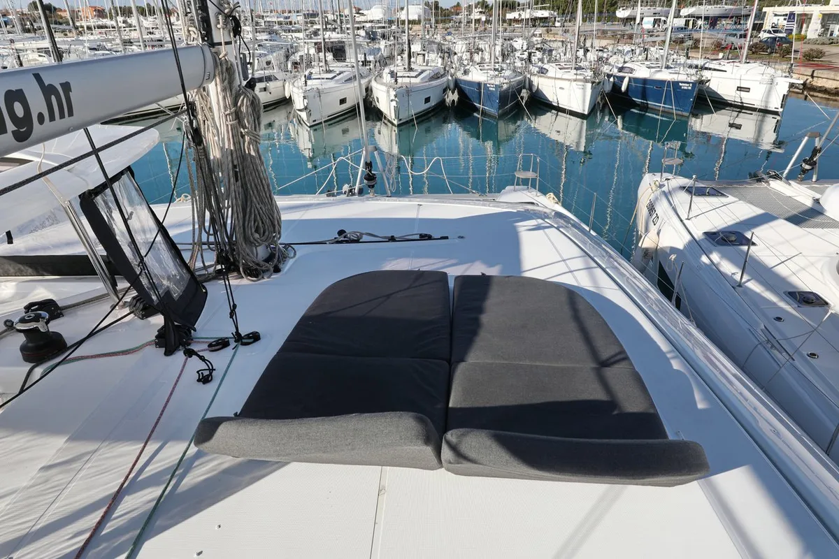 Deck of Madre Perla, a Lagoon 42 catamaran at Općina Sukošan, Croatia