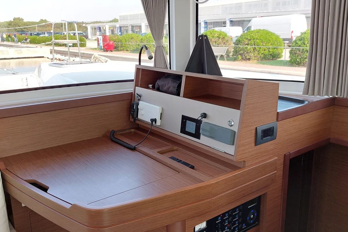 Cockpit of Madre Perla, a Lagoon 42 catamaran at Općina Sukošan, Croatia
