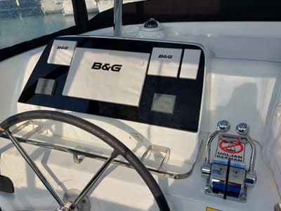 Cockpit of Madre Perla, a Lagoon 42 catamaran at Općina Sukošan, Croatia