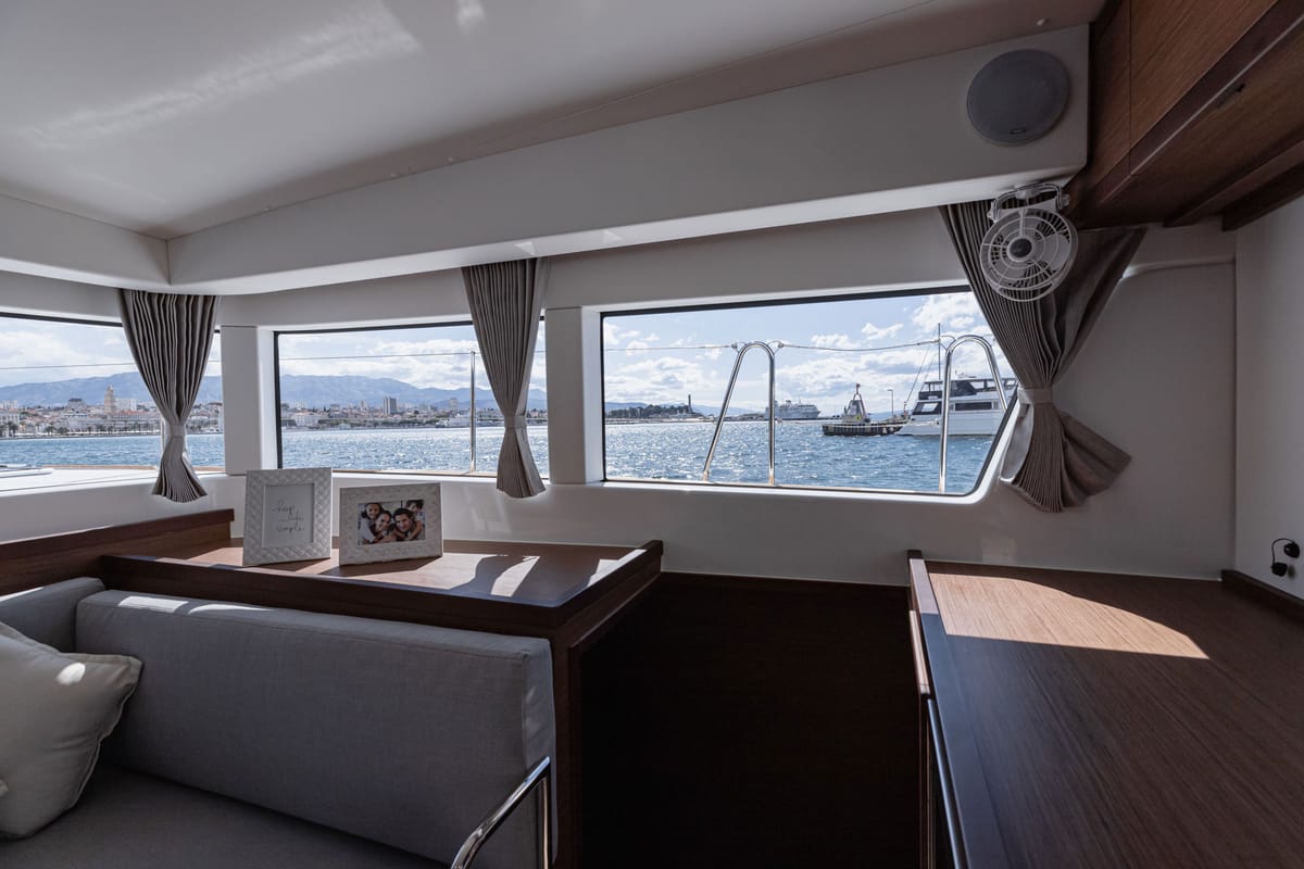 Salon of Sailor Moon, a Lagoon 40 catamaran at Dubrovnik, Croatia
