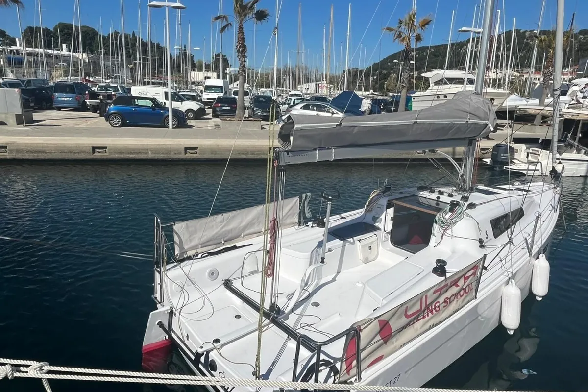 Exterior view of Šuferina, a Beneteau First 27 sailboat at Split, Croatia
