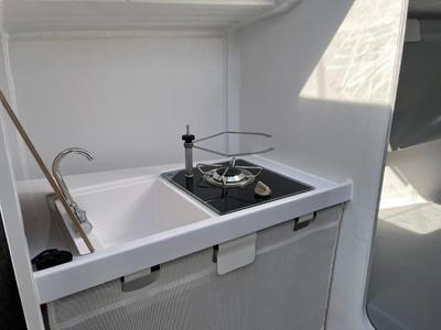 Galley of Šuferina, a Beneteau First 27 sailboat at Split, Croatia
