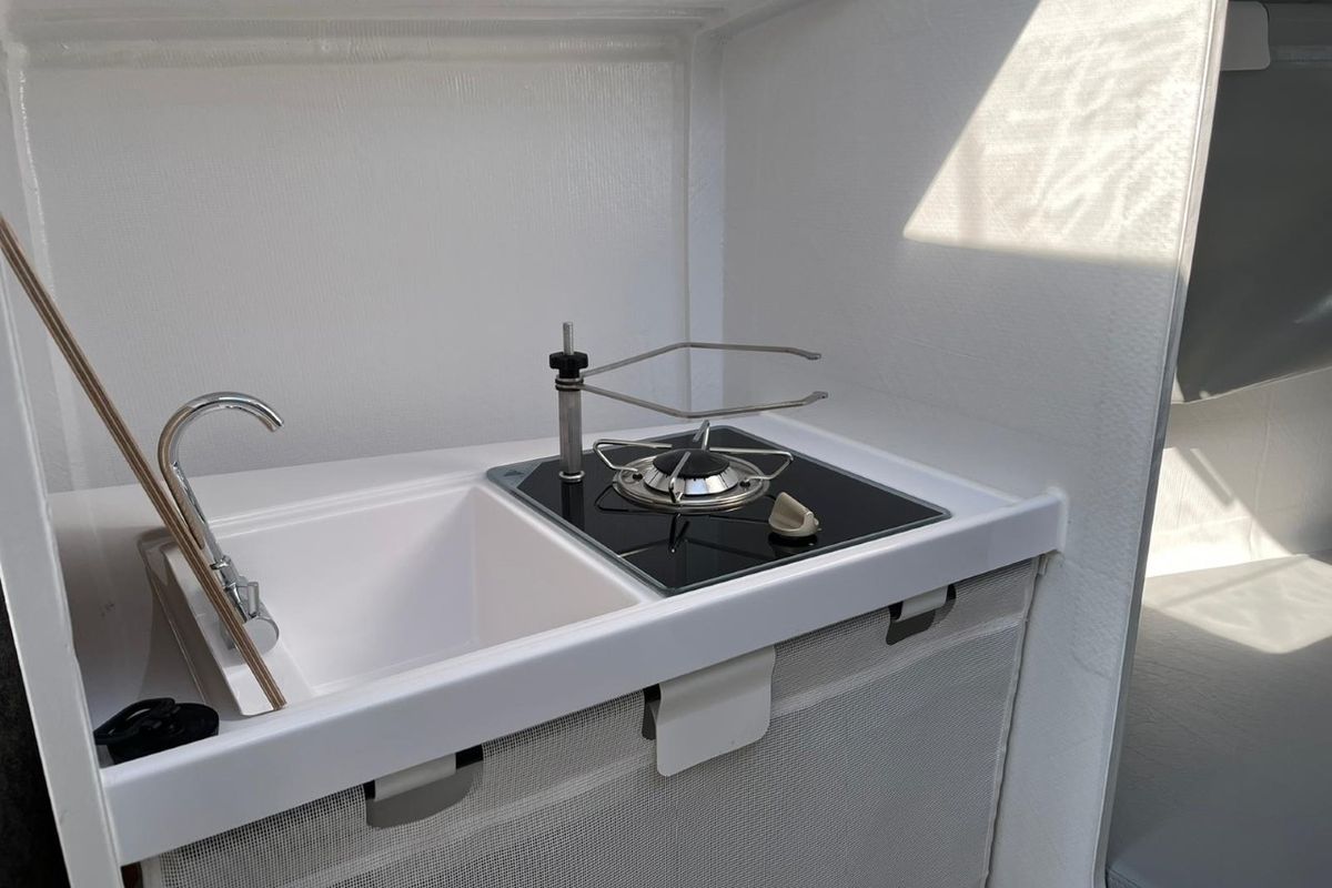 Galley of Šuferina, a Beneteau First 27 sailboat at Split, Croatia