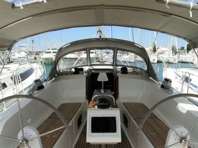 Cockpit of MH 67, a Bavaria Cruiser 41 sailboat at Murter, Croatia