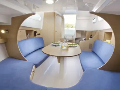 Salon of Gota 2, a Delphia Yachts Delphia Nano motorboat at Motala, Sweden