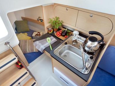 Galley of Gota 2, a Delphia Yachts Delphia Nano motorboat at Motala, Sweden