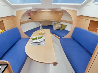 Salon of Gota 2, a Delphia Yachts Delphia Nano motorboat at Motala, Sweden